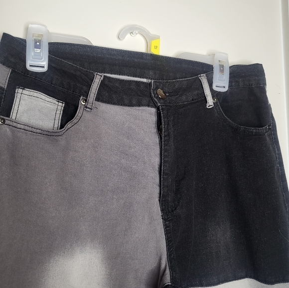 Black/gray Colorblock Patchwork Jeans - Picture 3 of 5